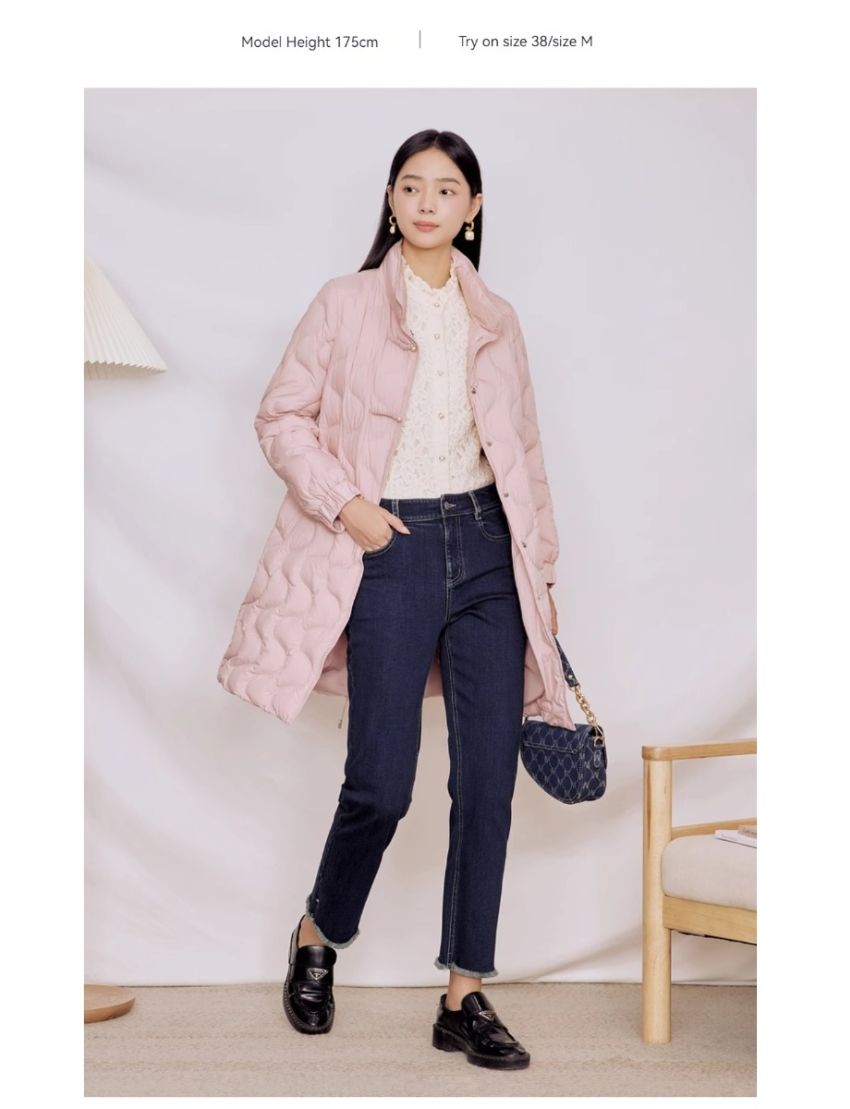 Light Stand-up Collar  White Duck Down Clothing