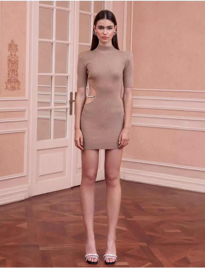 Hollow Knitted Pearl Sexy Hot Girl Skirt