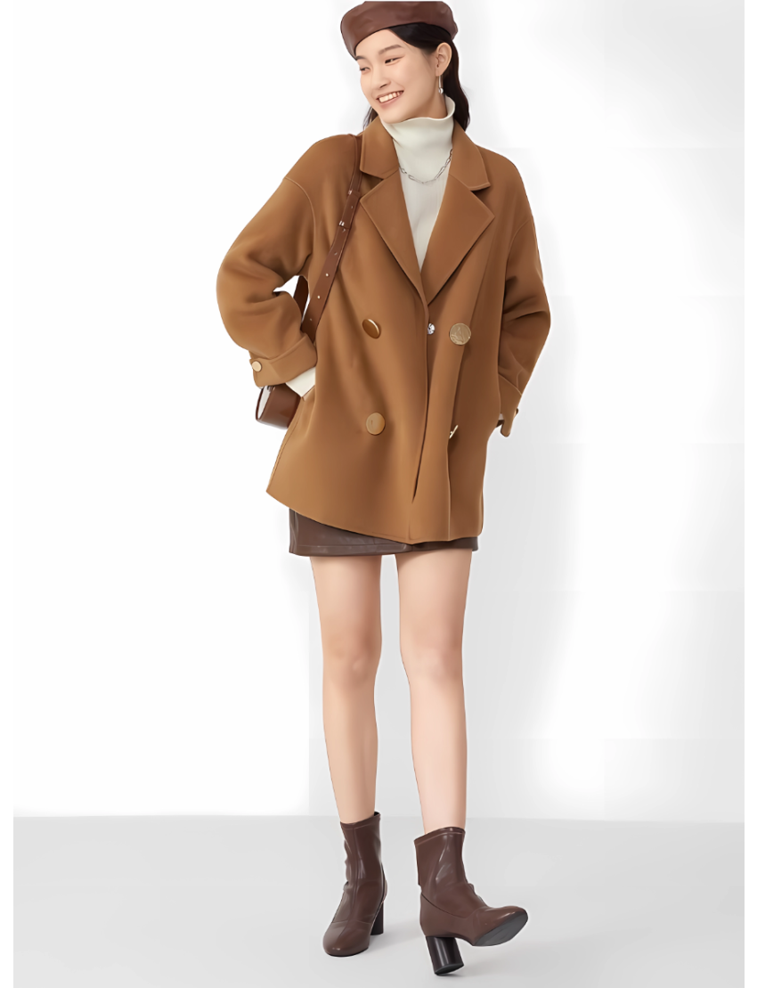 JUZUI Suit Collar Shape Coat