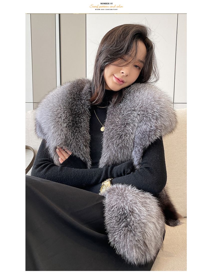 Fox Leather Large Shawl