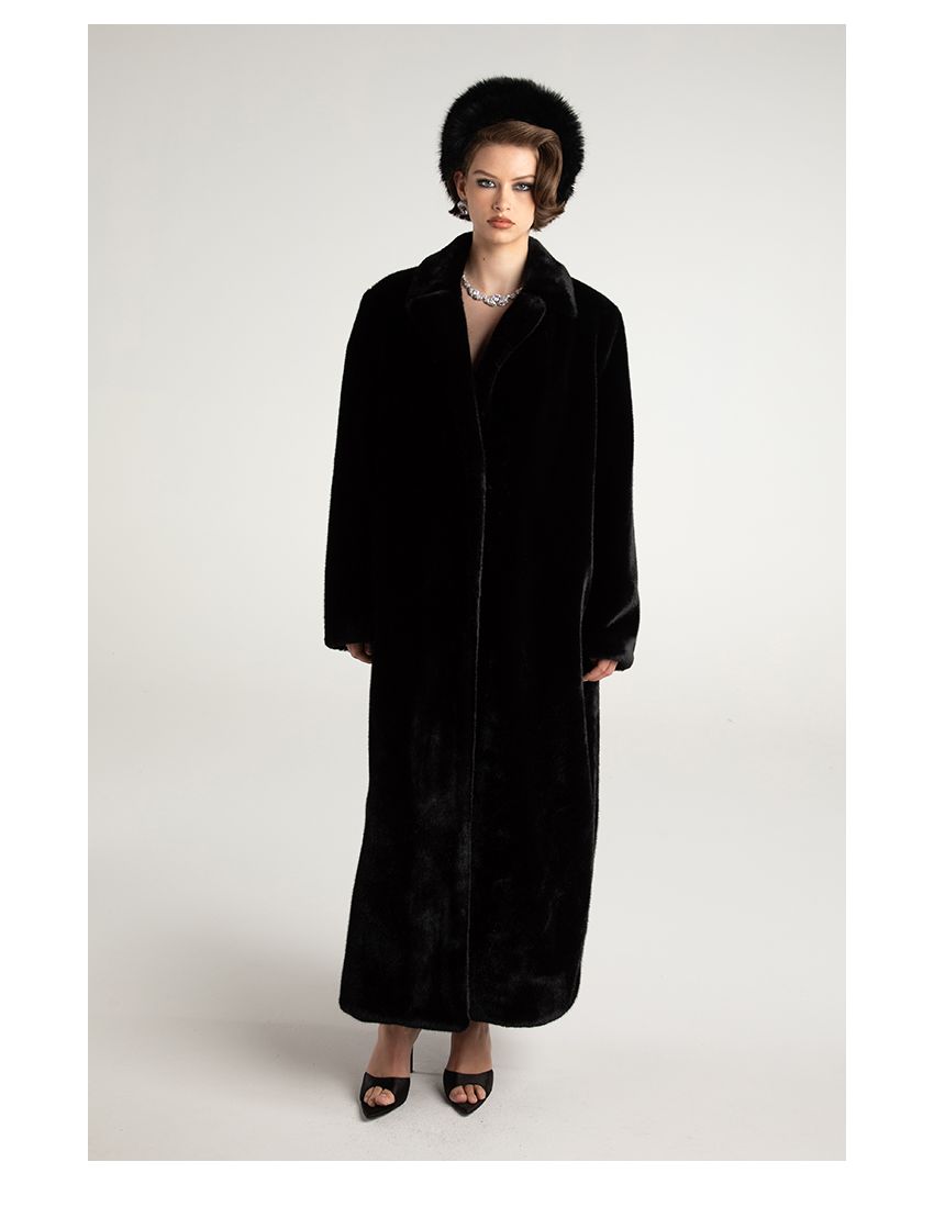 Vintage atmosphere teddy bear and fur long coat