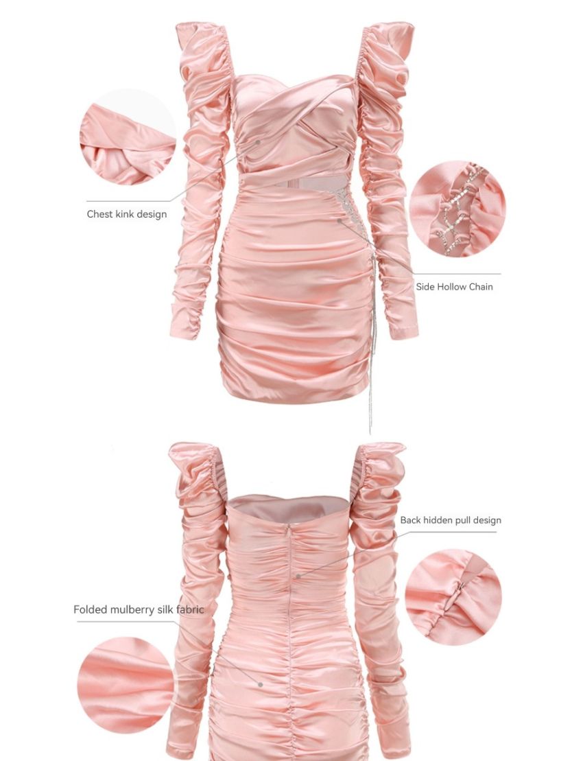 Hollow Silk Sexy Backless Dress