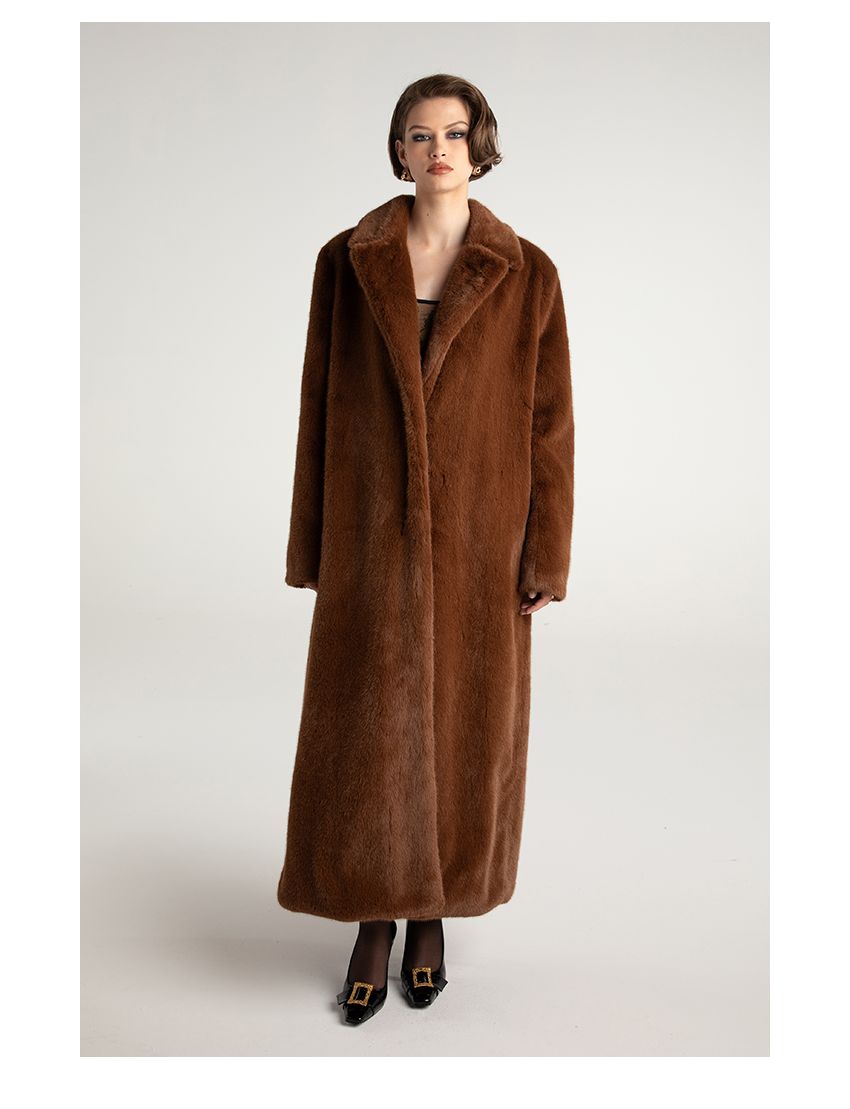 Vintage atmosphere teddy bear and fur long coat