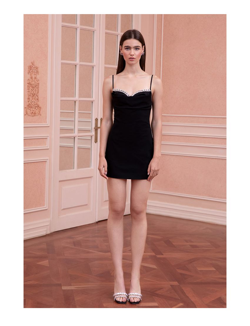 Straps Pearl Diamond Chain Backless Sexy Skirt